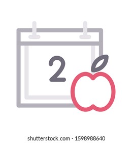 calendar vector color line icon 