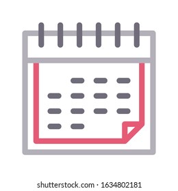calendar vector color line icon