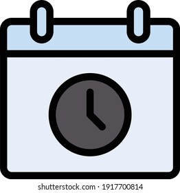 icono de línea de color del vector de calendario