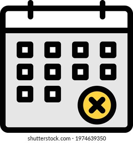 calendar vector color line  icon
