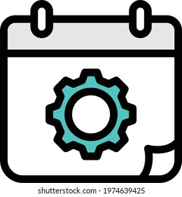 calendar vector color line  icon