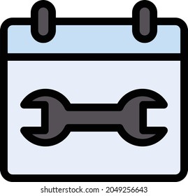 calendar vector color line icon
