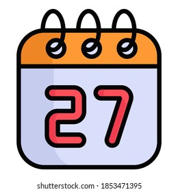 calendar vector colored outline icon. Hindu festival, Hindu celebration icon,