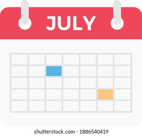 calendar vector colour flat icon