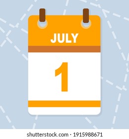 calendar vector with day and month of july