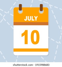 vector de calendario con día y mes de julio