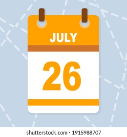 calendar vector with day and month of july
