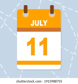 vector de calendario con día y mes de julio