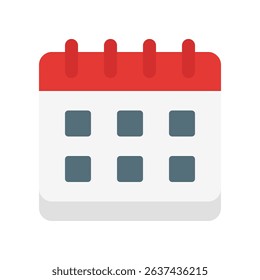 Calendar Vector for Deadline Planning. Monthly schedule icon, time management illustration, organized work planner.