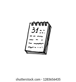 calendar vector doodle sketch isolated on white background