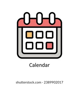 Calendar vector filled outline Icon Design illustration. Business And Management Symbol on White background EPS 10 File