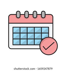 calendar  vector flat color icon 