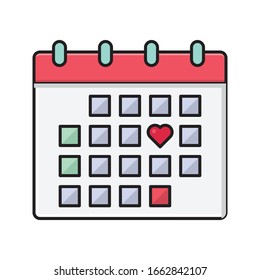 calendar vector flat color icon 