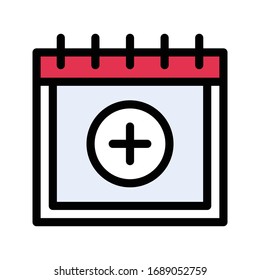 calendar vector flat color icon 