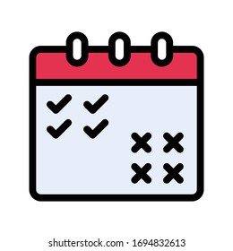 calendar vector flat color icon 