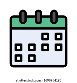 calendar vector flat color icon 