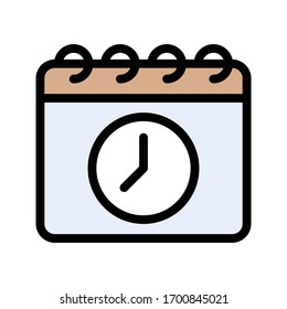 calendar vector flat color icon 