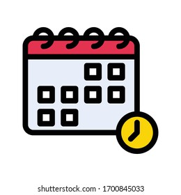 icono de color plano vectorial de calendario 