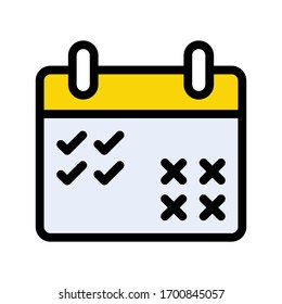 calendar vector flat color icon 