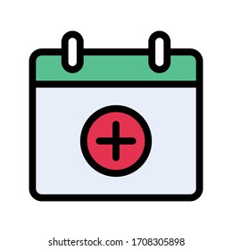 icono de color plano vectorial de calendario 