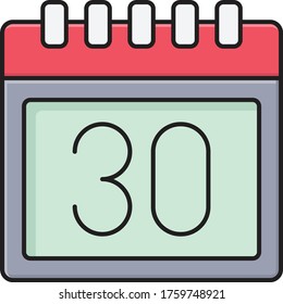 calendar vector flat color icon 