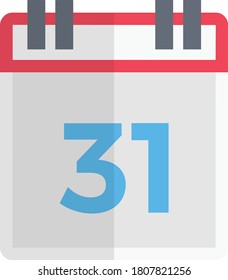 calendar vector flat color icon 