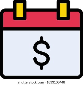 calendar vector flat color icon 