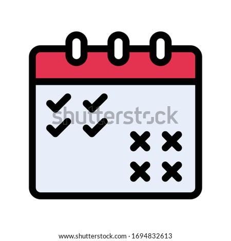 calendar vector flat color icon 