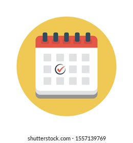 calendar vector flat colour icon