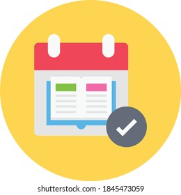 calendar vector flat colour icon 