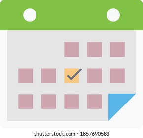 Kalendervektor-Flachfarbsymbol
