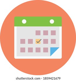 calendar vector flat colour icon