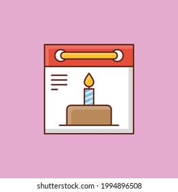calendar vector flat colour icon