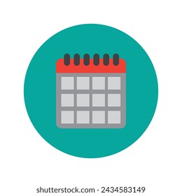 calendar vector flat colour icon simple illustration on white background..eps