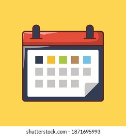 icono de línea de color plana vectorial de calendario