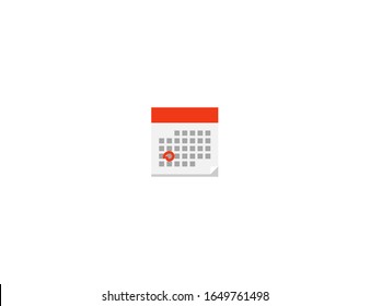 Calendar vector flat icon. Isolated calendar date emoji illustration 