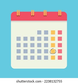 Vector de calendario, Ilustración plana, plan de negocios. Calendario de la semana