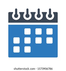 calendar vector glyph color icon 