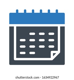 calendar vector glyph  color icon  