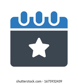 calendar vector glyph color icon 