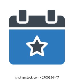 calendar vector glyph color icon 