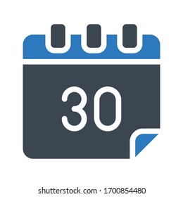 calendar vector glyph color icon 