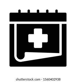 calendar vector glyph flat icon 
