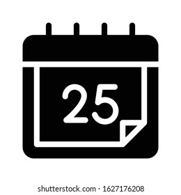 calendar vector glyph flat icon 