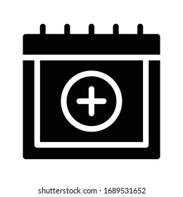 calendar vector glyph flat icon 
