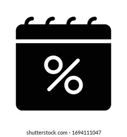 calendar vector glyph flat icon 