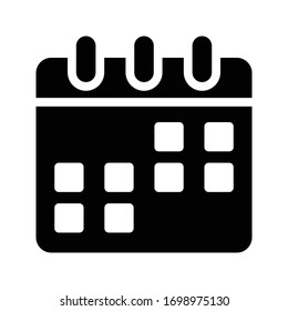 icono plano de glifo vectorial de calendario 