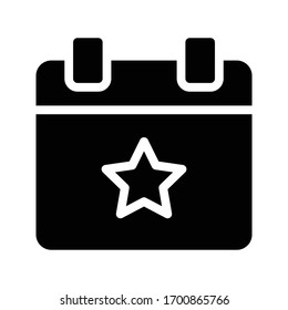 calendar vector glyph flat icon 