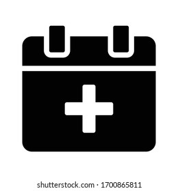 icono plano de glifo vectorial de calendario 