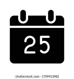 calendar vector glyph flat icon 